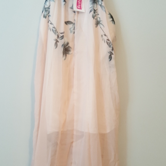 Tie neck pink floral summer dress by fashion Mia - Picture 5 of 6